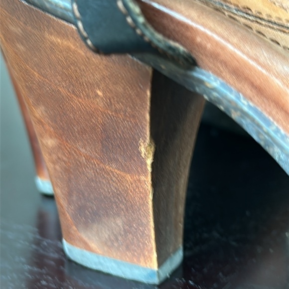 Naya Brand Boho Black Laser Cut Leather Block Heeled Sandals SZ 9 - Picture 11 of 13